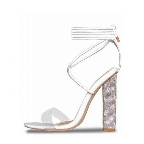 White Transparent Belt Sandals